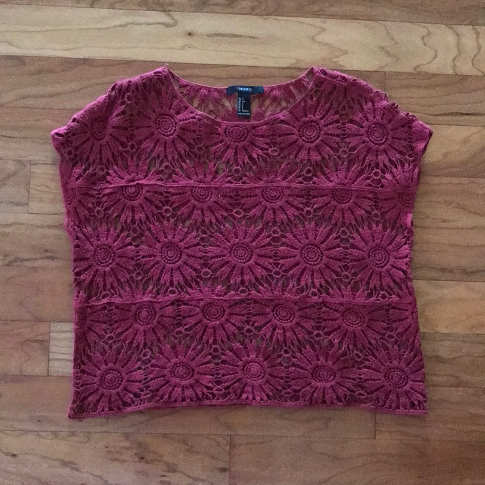 red lace top